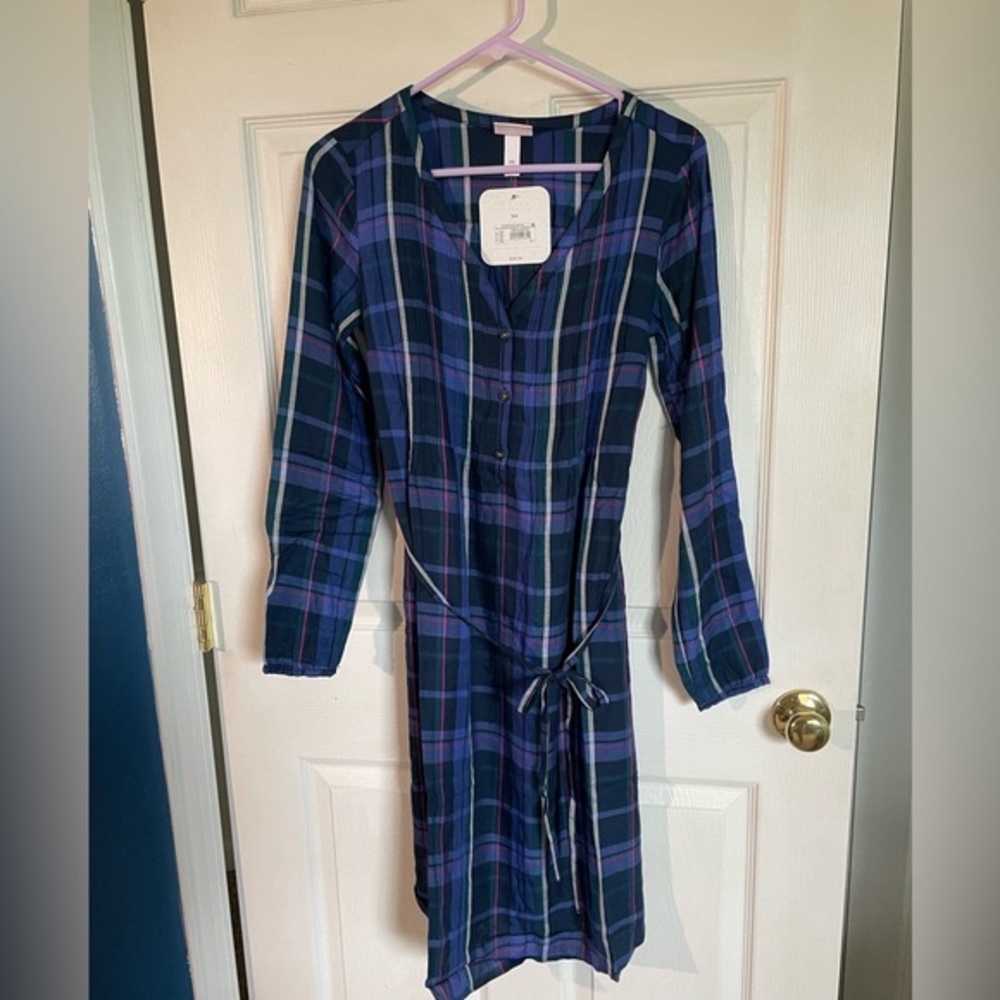 Plaid maternity dress